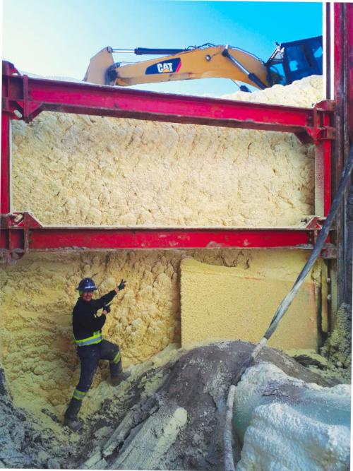 Installing polyurethane trench breakers in Toronto area ON