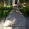 The sinking walkway took away from the beautiful church entrance