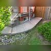 Most of the area in front of the steps had settled, with the worst spot being on this side