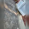 The concrete before started to slope into the home causing pooling in the floor-wall joint.