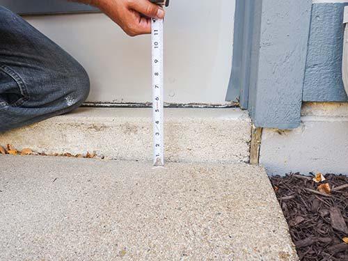 Driveway leveling — before