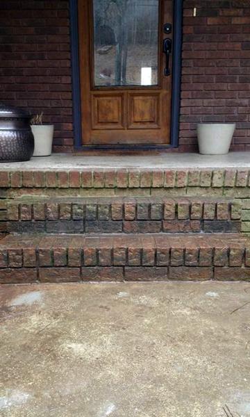 Porch and step leveling — after