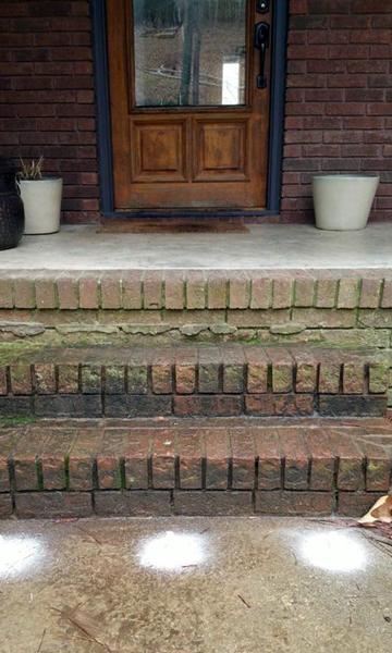 Porch and step leveling — before