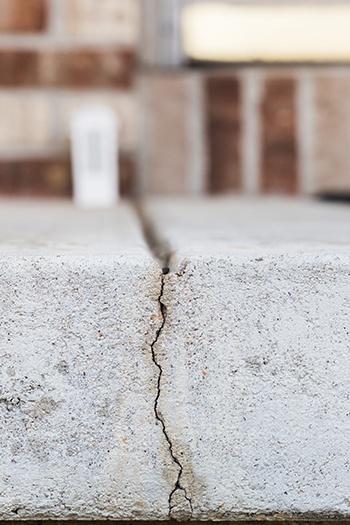 Cracks in a concrete slab